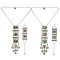 N-6531 B-0825 Vintage Style Ethnic Tribal Silver Plated Alloy Inlay Resin Bead Geometry Shape Pendant Coins Tassels Fringe Pendant Long Necklace Bracelets For Women Jewelry Set