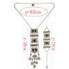 N-6531 B-0825 Vintage Style Ethnic Tribal Silver Plated Alloy Inlay Resin Bead Geometry Shape Pendant Coins Tassels Fringe Pendant Long Necklace Bracelets For Women Jewelry Set
