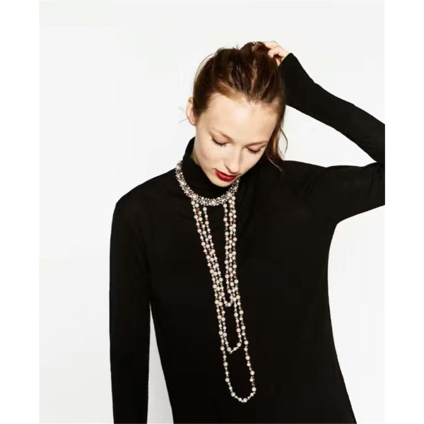 N-6532 Bohemian  Fashion Gold Plated Necklace Inlay Crystal Rhinestone Tassels Pendant & Necklace For Women Jewelry