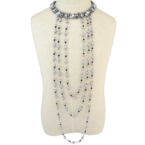 N-6532 Bohemian  Fashion Gold Plated Necklace Inlay Crystal Rhinestone Tassels Pendant & Necklace For Women Jewelry