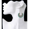 E-3907 Fashion Vintage Bohemian Style Silver Plated Carving Crysatl Dangle Earrings for Women Jewelry