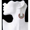 E-3907 Fashion Vintage Bohemian Style Silver Plated Carving Crysatl Dangle Earrings for Women Jewelry