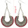 E-3907 Fashion Vintage Bohemian Style Silver Plated Carving Crysatl Dangle Earrings for Women Jewelry