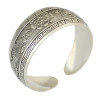 B-0821 Retro Silver Bangle Cuff Openable Adjustable Carved Phoenix Flower Wide Bangles