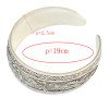 B-0821 Retro Silver Bangle Cuff Openable Adjustable Carved Phoenix Flower Wide Bangles