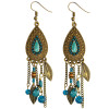 E-3908 * Boho Retro Brown Long Tassel Drop Beaded Charms Earring Fish Hook Dangle Earrings 4 Colors