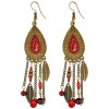 E-3908 * Boho Retro Brown Long Tassel Drop Beaded Charms Earring Fish Hook Dangle Earrings 4 Colors
