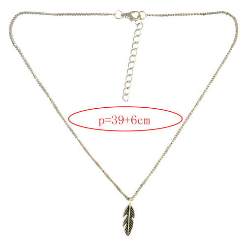 N-6535 2 Pcs/set Fashion Lace Metal Stitching Collar Necklace Leaf Pendants for Women Jewelry