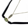 N-6535 2 Pcs/set Fashion Lace Metal Stitching Collar Necklace Leaf Pendants for Women Jewelry