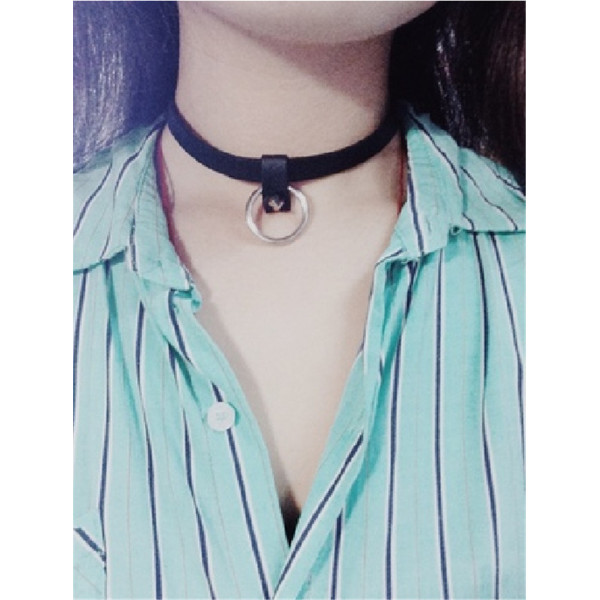 N-6542 Fashion Vintage Black Leather Choker Neckkace Gothic Handmade Jewelry