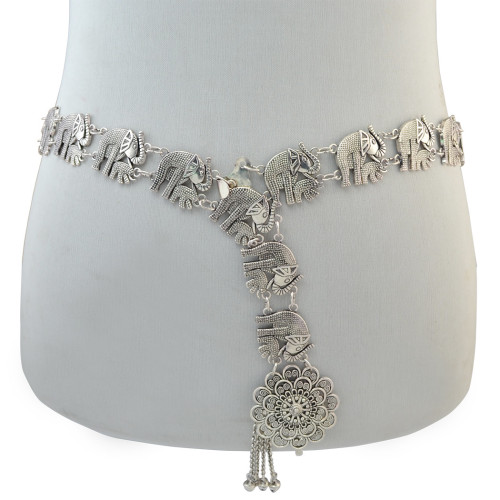 N-6538 Vintage Bohemian Gold Silver Metal Elephant Waist Belly Chain Women Dance Belt Body Jewelry