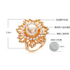 P-0346 Bohomian Style Vintage Gold Silver Plated Alloy Pearl Flower Shape Crystal Scarf Buckle Brooch Women & Girl Accessory