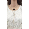 N-6554-New Design 2 Colors Artilady Velvet Multilayers Chains Moon Shape Rhinestone Pendant Long Necklaces Fashion Women Jewelry