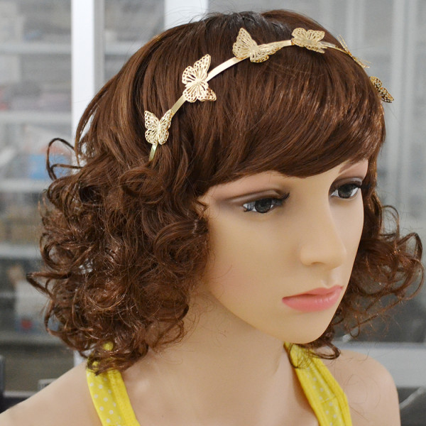 F-0376 New Fashion Gold Plated Butterfly Shape Hair Jewelry for Girl Hair Accessories
