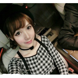 N-6560 Gothnic styles fashion choker necklaces  4 colors velvet flower collar short calvicle necklaces women accessory