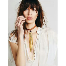 N-6562 Fashion Retro Velvet Collar Bib Necklace Choker Pendant Necklace for Women 2 Colors