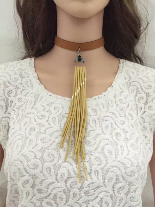 N-6562 Fashion Retro Velvet Collar Bib Necklace Choker Pendant Necklace for Women 2 Colors