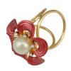 P-0349 Elegant Fashion 5 Colors Gold Silver Plated Alloy Stimulated Pearl Crystal Flower Shape Scarf  Buckle Brooch Women & Girl Accessory