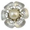 P-0349 Elegant Fashion 5 Colors Gold Silver Plated Alloy Stimulated Pearl Crystal Flower Shape Scarf  Buckle Brooch Women & Girl Accessory