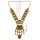 N-6568 Bohemian Necklace Inlay Crystal Natural Turquoise Beads Geometric Shape Carved Flower Tassel Pendant Necklaces