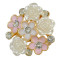 P-0345 Sunshine Blooming 6 Flower Design Rhinestones Crystal Scarf Buckle Brooch for Women Girl 2 Colors