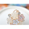 P-0345 Sunshine Blooming 6 Flower Design Rhinestones Crystal Scarf Buckle Brooch for Women Girl 2 Colors