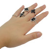 R-1422 5Pcs/set Bohemian Fashion Ring Rhinestone Resin Beads Knuckle Nail Midi Rings For Women Jewelry
