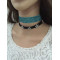 N-6564 Fashion Punk Vintage Star Choker Necklace Blue/Silver Rhinestones Necklaces 2 Colors