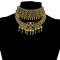 N-6575 Retro Boho Tribal Tassel Collar Bib Chain Chunky Pendant Statement Necklace Choker for Women