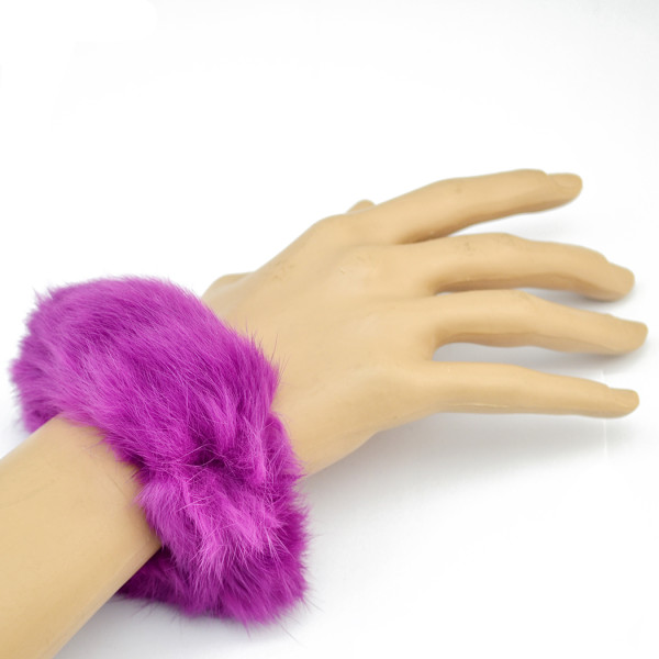 B-0827 4 Colors Plush Wide Bangle Elastic Rope Adjustable Bracelets For Women Jewelry