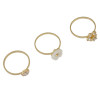 R-1423 Fashion Vintage Gold Joint Knuckle Nail Pearl Rhinestone Midi Ring Set Jewelry for Women