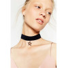 N-6573 3Pcs/set Simple Design Velvet Neckband Choker Necklace Rhinestone Stars Moon Shape Decration Necklaces For Women Jewelry