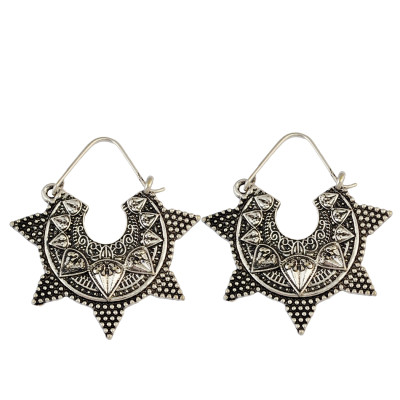 E-3925 Vintage Ethnic Tibetan Silver Hook Earring Dangling Earrings Tribal Jewelry 2 Colors