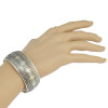 B-0828 Fashion Vintage Silver Plated Caving Bangle Wide Cuff Bracelet can be Adjustable