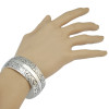 B-0828 Fashion Vintage Silver Plated Caving Bangle Wide Cuff Bracelet can be Adjustable