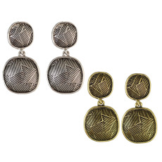 E-3929 Bohemian Fashion Silver Bronze Indian Style Vintage Geometry Shape Earrings For Women Jewelry