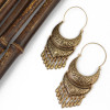 E-3931 1 Pair Bohemian Vintage Antique Silver Silver Plated Sun Carved Fashion Earring Bead Dangle Drop Earrings For Women Jewelry  SKU: