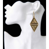 E-3932 Vintage Retro Style Gold Silver Platde Alloy Triangle Shape Dangle Drop Hook Earrings For Women Accessory