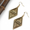 E-3932 Vintage Retro Style Gold Silver Platde Alloy Triangle Shape Dangle Drop Hook Earrings For Women Accessory