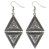 E-3932 Vintage Retro Style Gold Silver Platde Alloy Triangle Shape Dangle Drop Hook Earrings For Women Accessory