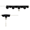 N-6576 Lace set Amazing Elegant Black Lace Belt SIlver Flower Pendant Choker Bracelet Necklaces Set