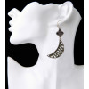 E-3934 Bohemian Fashion Vintage Silver/Gold Indian Style Flower Moon Shape Rhinestone Hook Earrings For Women Jewelry