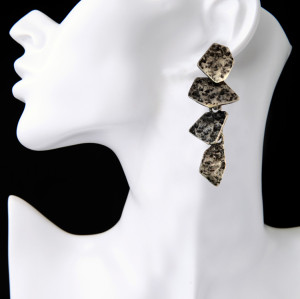 E-3936 Bohemian Fashion Silver Bronze Indian Style Vintage Geometry Shape Earrings For Women Jewelry