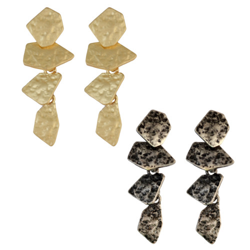 E-3936 Bohemian Fashion Silver Bronze Indian Style Vintage Geometry Shape Earrings For Women Jewelry