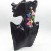 E-3937 4 Colors Fashion Handmade Exaggerated Long Drop Earring Crystal Gemstone Tassel  Earrings