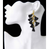 E-3937 4 Colors Fashion Handmade Exaggerated Long Drop Earring Crystal Gemstone Tassel  Earrings