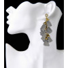 E-3937 4 Colors Fashion Handmade Exaggerated Long Drop Earring Crystal Gemstone Tassel  Earrings