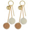 E-3938 New Arrival 3 Colors Gold Plated Alloy Ball Bar Chain Tassel Dangle Earrings Velvet Ball Drop Long Earrings Fashiom Women Jewelry