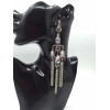E-3928 New Arrival Silver Plated Oval Alloy Crystal Rhinestone Drop Chain  Dangle Earrings Long Earrings Fashion for Women Jewelry