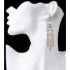 E-3928 New Arrival Silver Plated Oval Alloy Crystal Rhinestone Drop Chain  Dangle Earrings Long Earrings Fashion for Women Jewelry